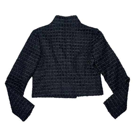 Lida Baday Jacket Womens Size 4 Black Boucle Tweed Full Zip Wool Blend Career - Picture 2 of 11
